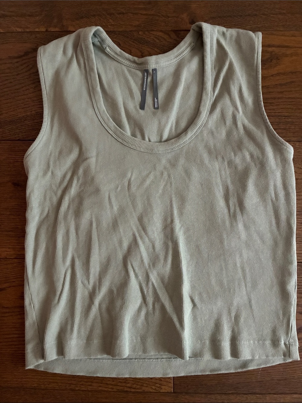 Anthropologie Ribbed Scoop Tank - Sage
